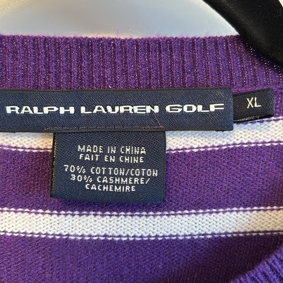Pretty purple and whiter Ralph Lauren Golf sweater. - Picture 2 of 4